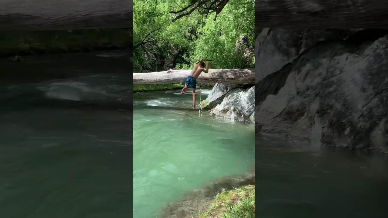 Swing in to river