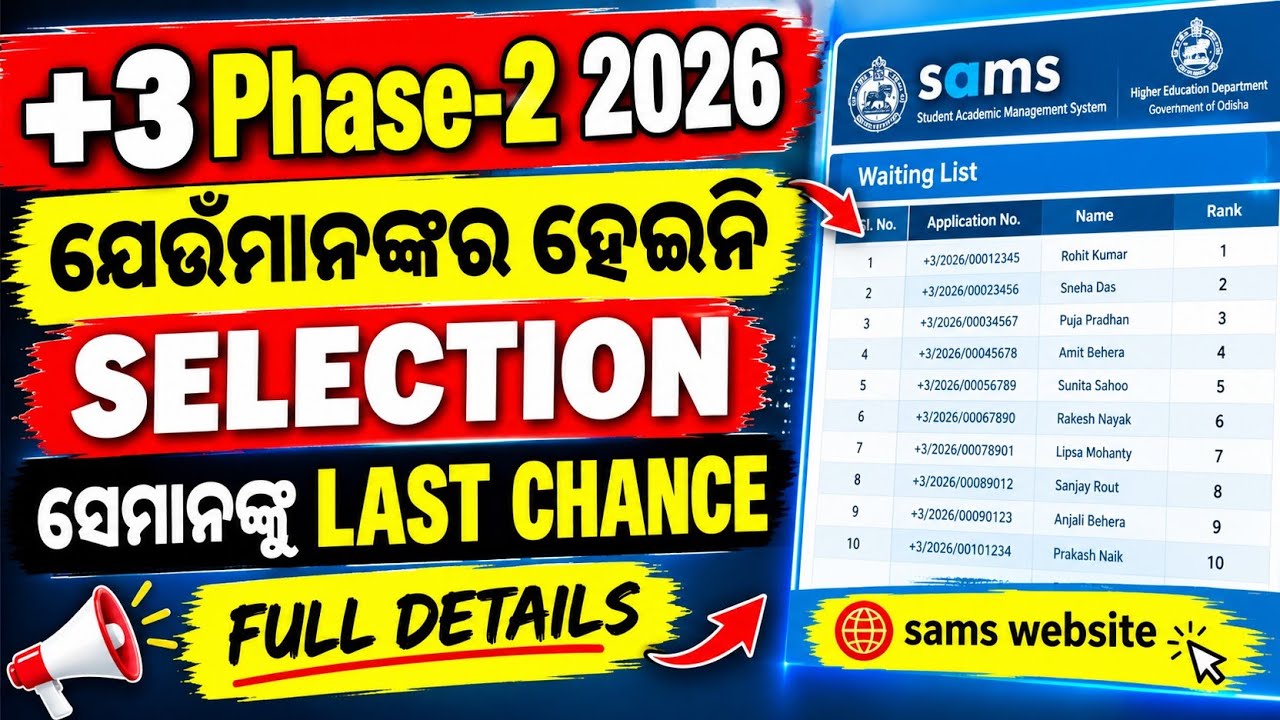 +3 2nd phase 1st selection out now || +3 phase 2 admission documents|| +3 phase 2 not selected 2026