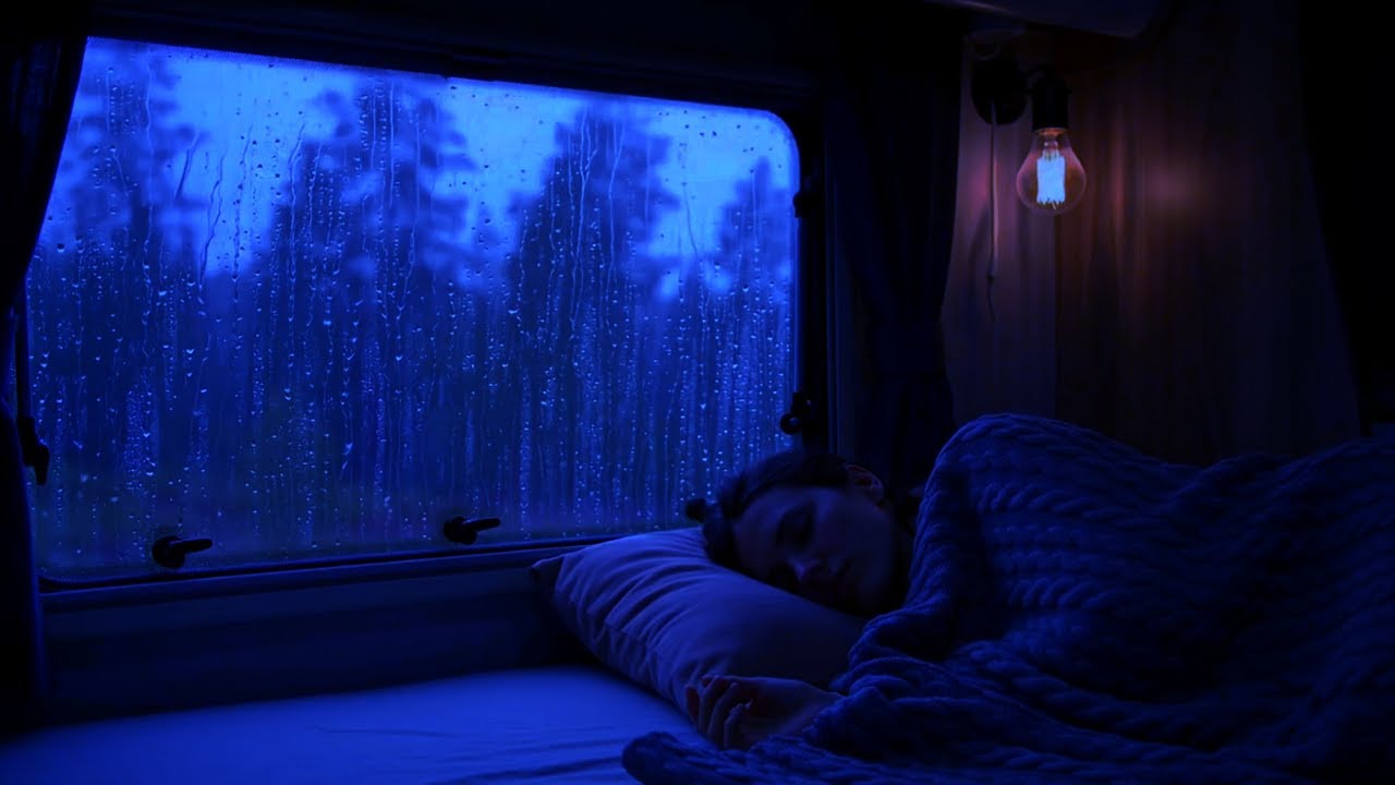 Sleep Easier with Rain on Window – 8 Hour Van Rain Sounds Without Thunder for Relaxing