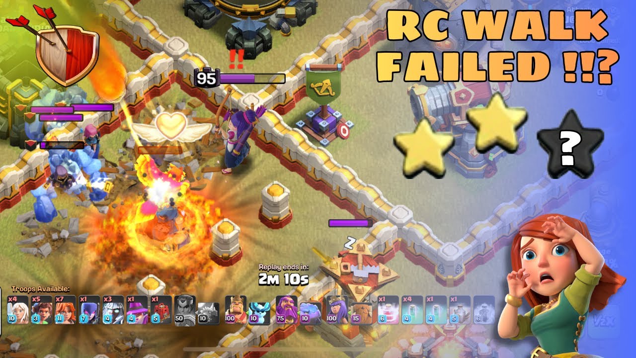 COC RC WALK + ROOT RIDERS ATTACK STRATEGY || RC FAILED STILL COMEBACK!!? || GROUND ATTACK STRATEGY 