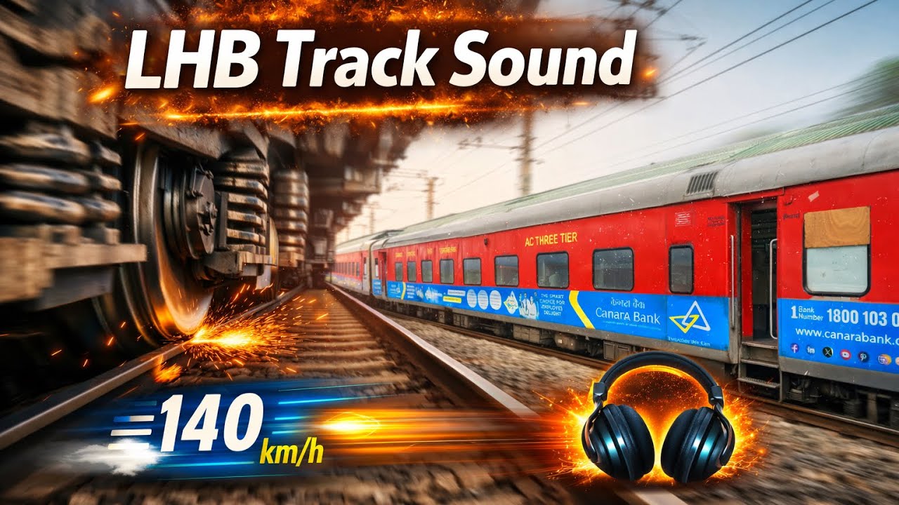LHB Tracksound | Mumbai-Delhi Duranto express flat 140 kmph LHB Track sound 