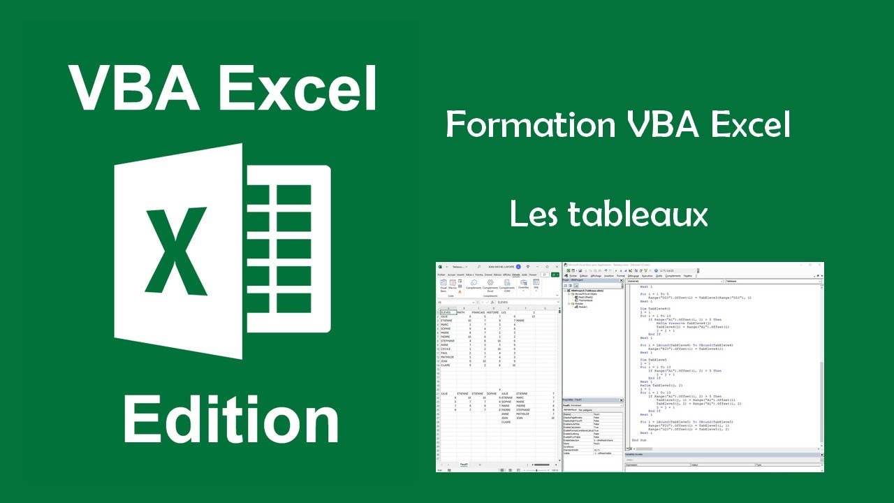 Formation VBA Excel - Les tableaux
