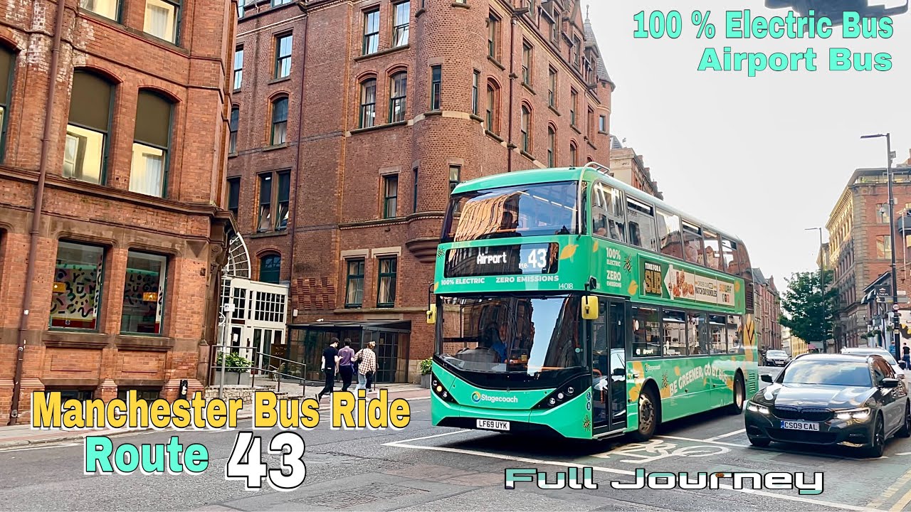 Manchester Bus Ride 🇬🇧 Route 43 - City Centre to Manchester Airport | Full Journey