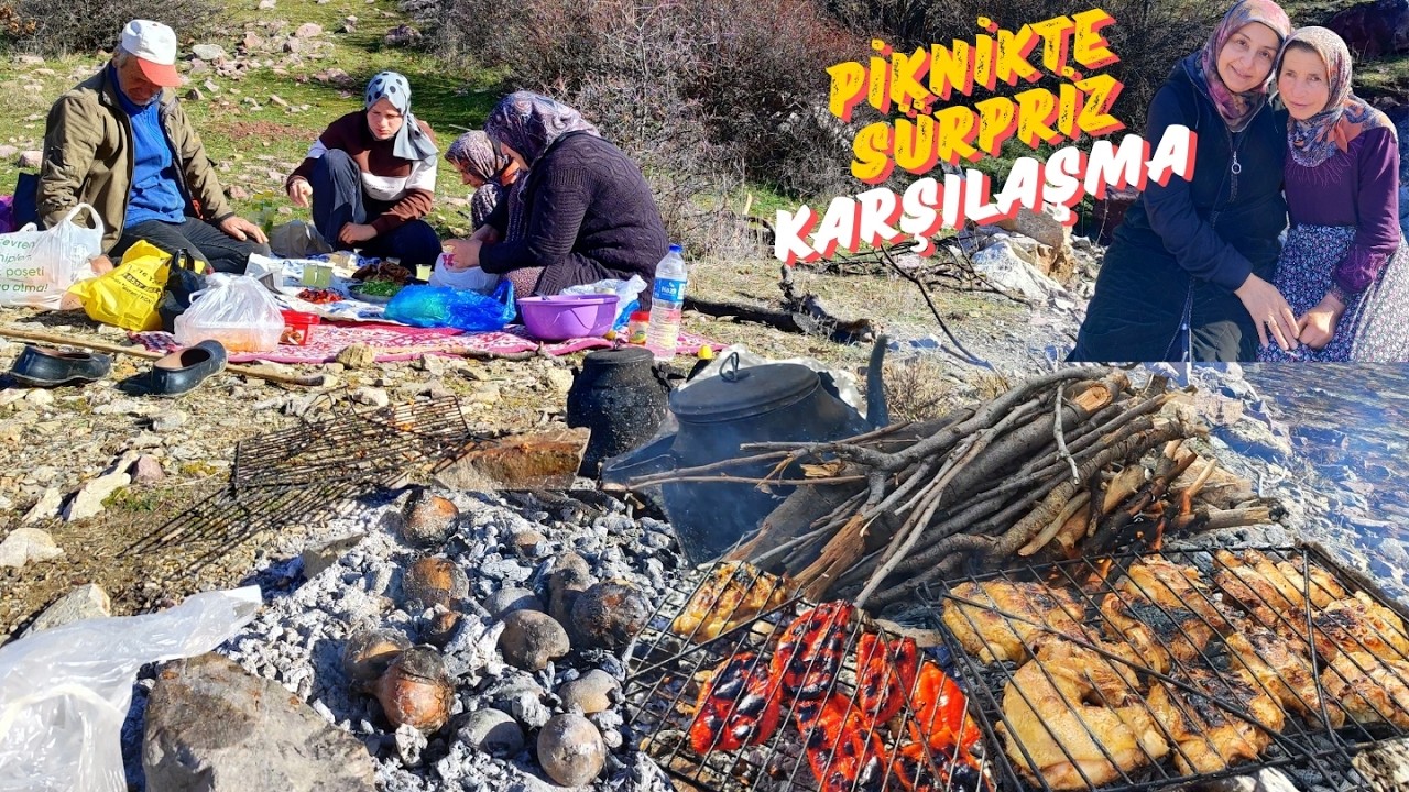 KÖYDE ŞUBAT AYINDA PİKNİK /KEÇİLER OTLARKEN KÖZDE PATATES & IZGARA TAVUK KEYFİ :)