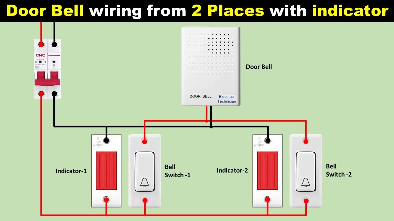 Doorbell Connection from Two places with Indicator Lamp @TheElectricalGuy