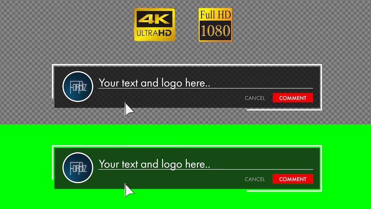 Youtube comment button #1 transparent background and green screen