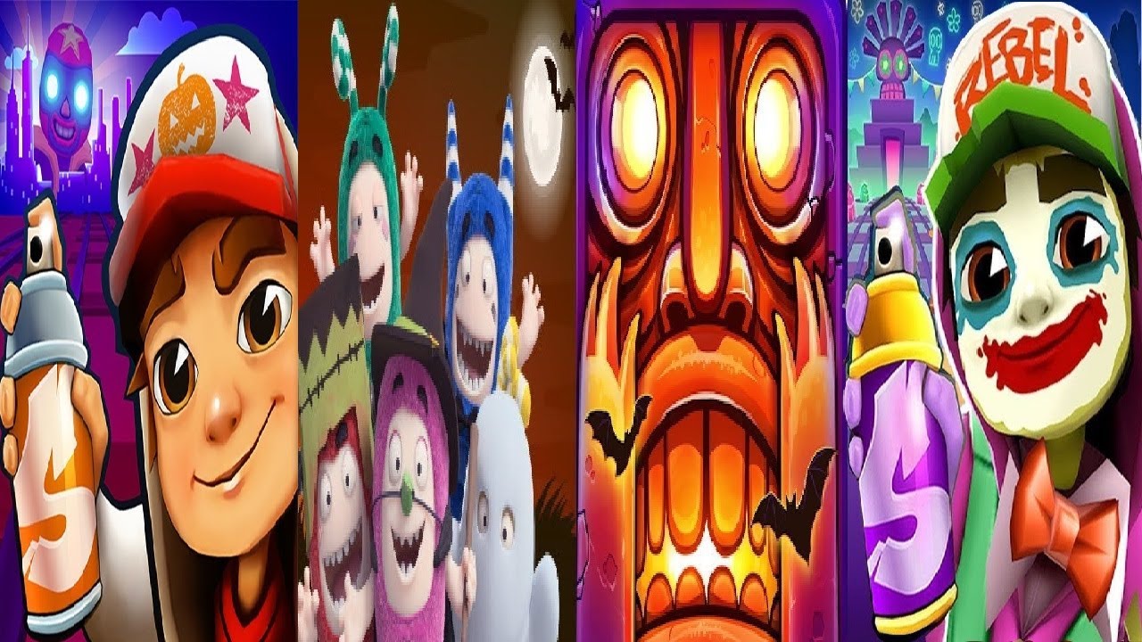 Oddbods Turbo Run VS Subway Surfers VS Temple Run 2  SPOOKY RIDGE  HALLOWEEN 2019 VS HALLOWEEN 2022