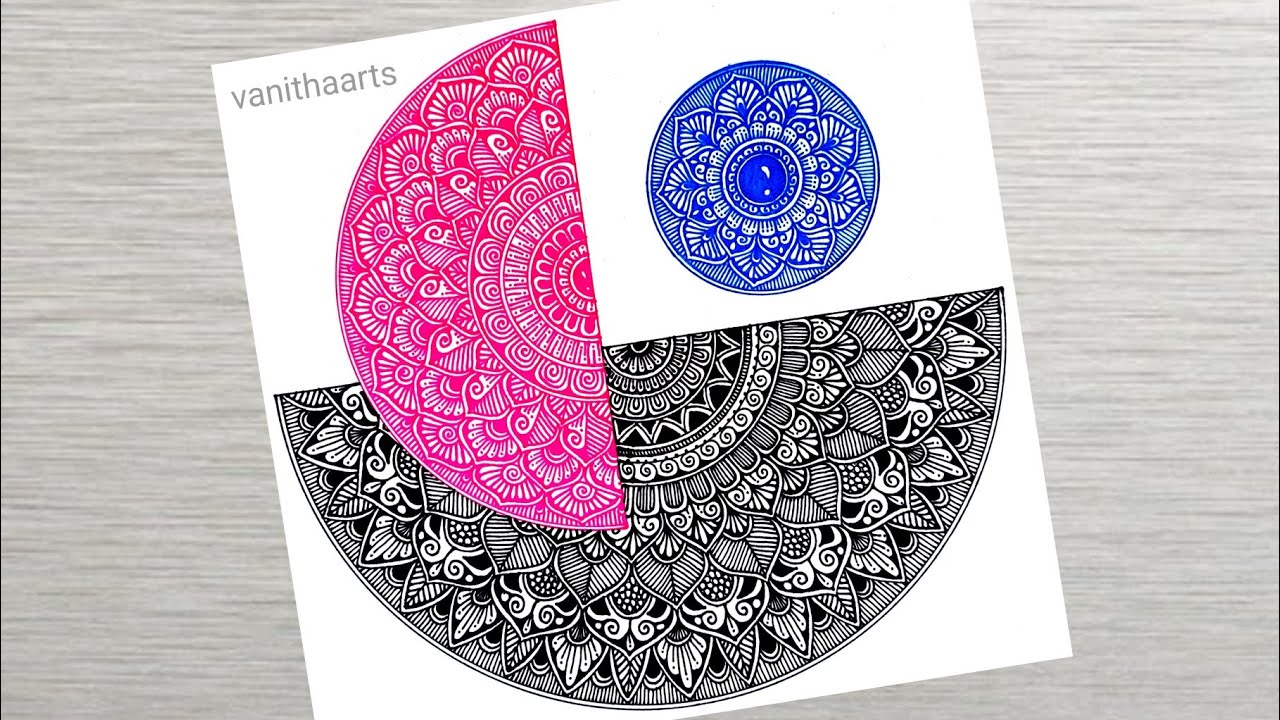 How to draw a Mandala Art for Beginners Step-by-Step Tutorial | Easy Mandala Drawing | #vanithaarts