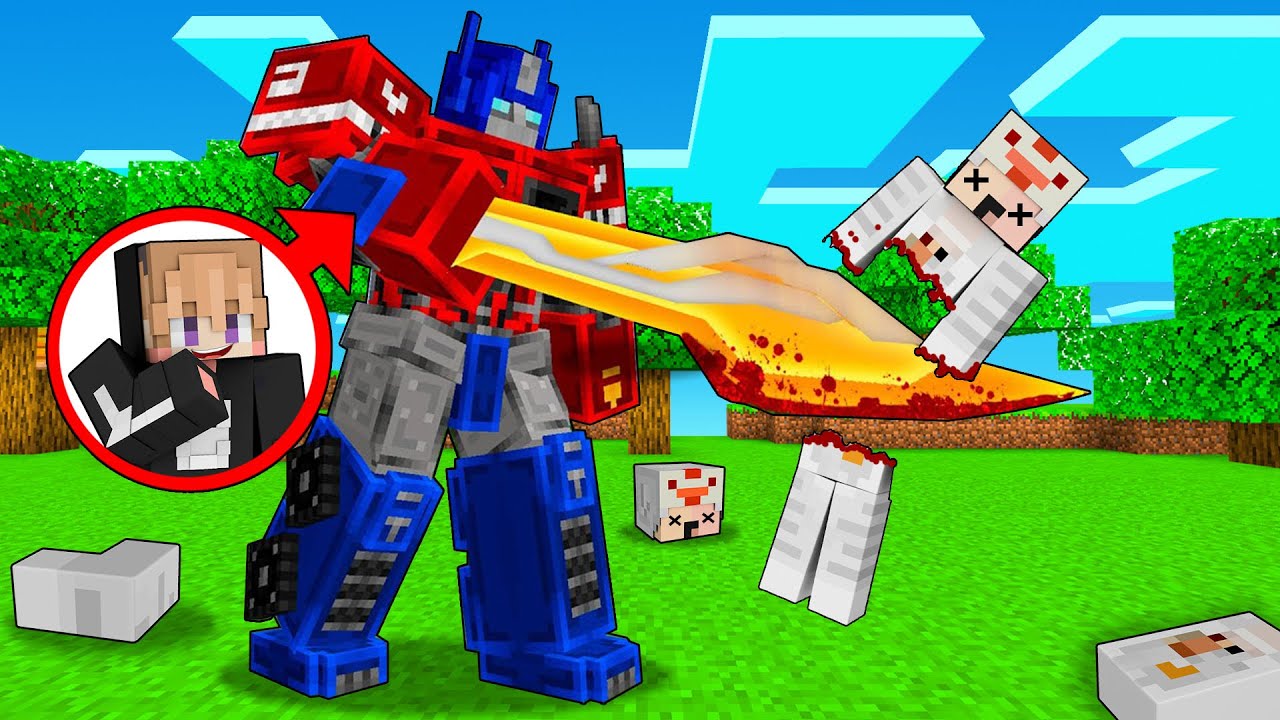 AKU PRANK CIKO BERUBAH MENJADI TRANSFORMER DI MINECRAFT!!