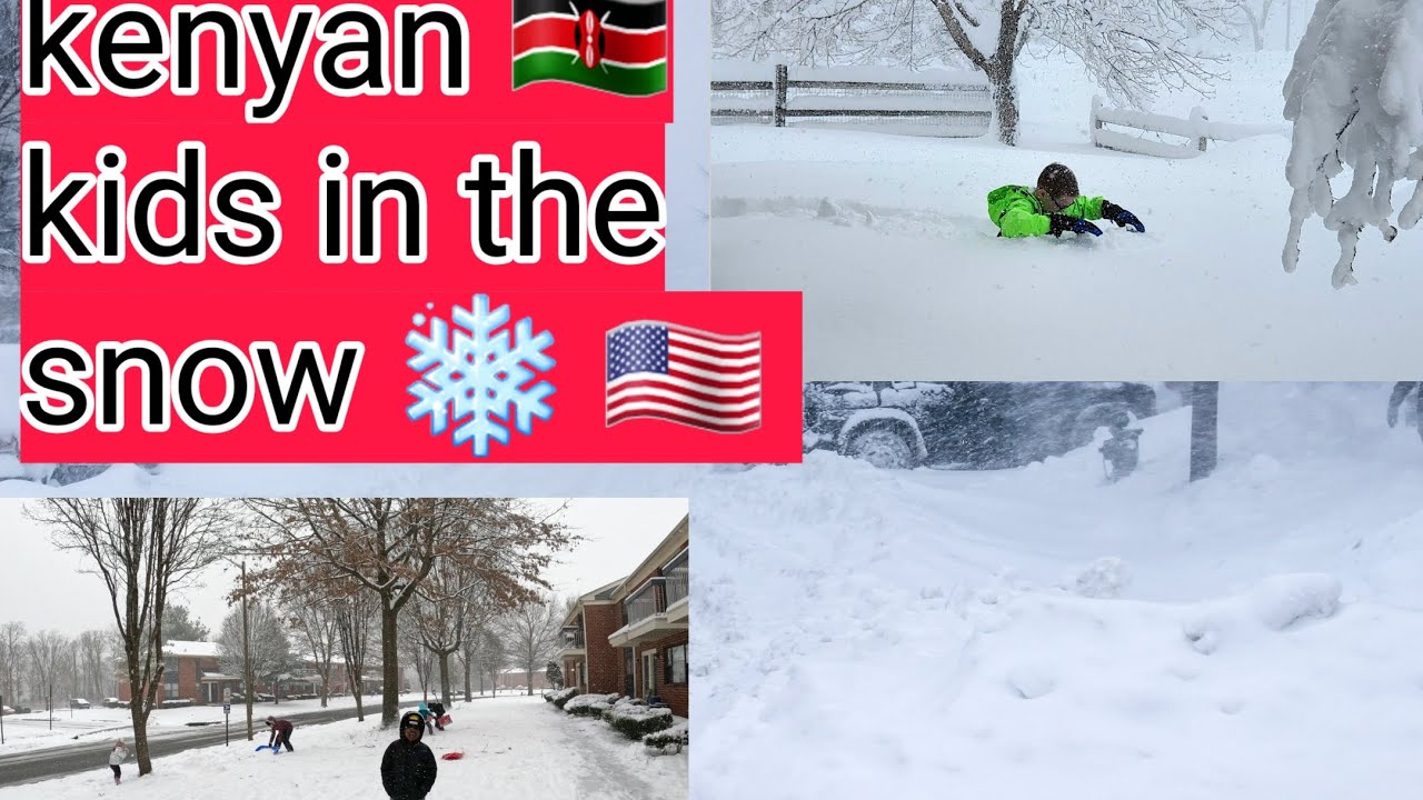 MY KENYAN 🇰🇪 AMERICAN 🇺🇸 KIDS  PLAYING WITH THE SNOW ❄️ ❄️