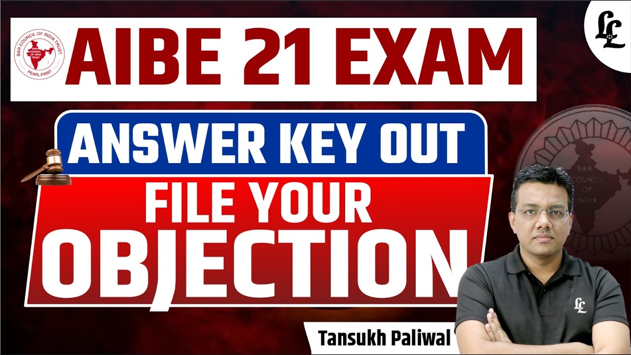 AIBE Answer Key Out! File Your Objection Before It's Too Late | Tansukh Paliwal | Linking Laws