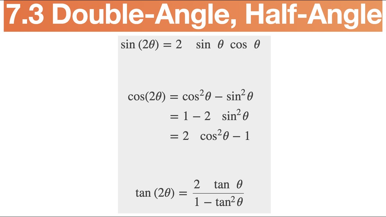 Double Angle and Half Angle Formulas