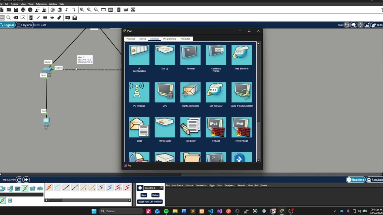 Implementación de seguridad Equipos de CISCO Laboratorito Packet Tracer