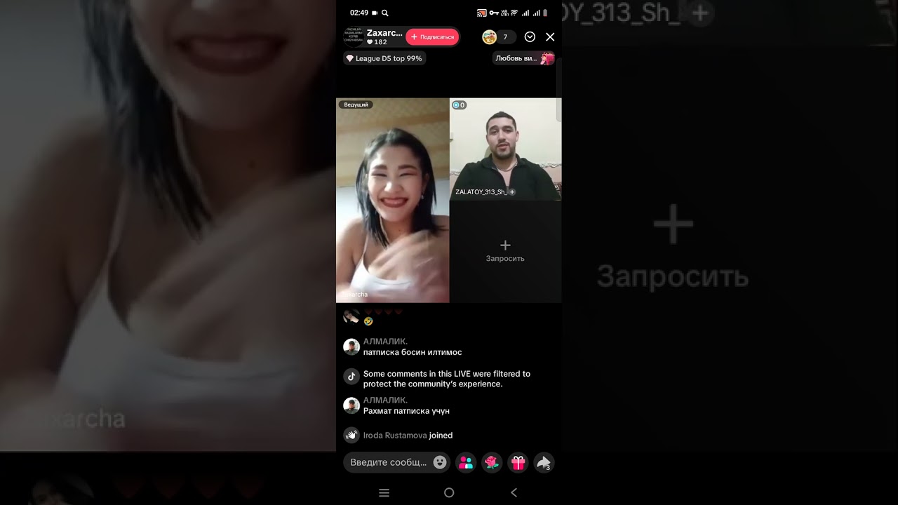Tiktokda jonli efirda sharmanda