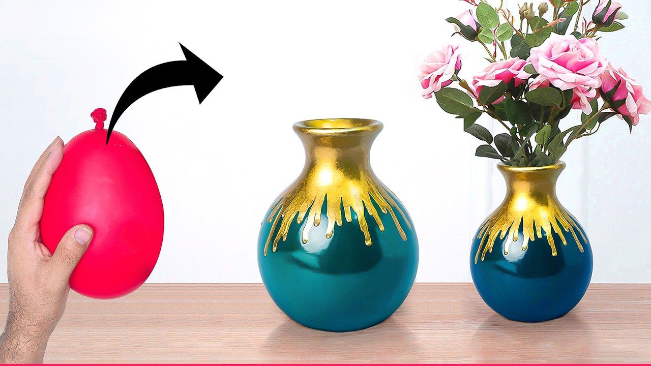 Cement flower vase - Gypsum (POP) flower vase || How to make Cement pot