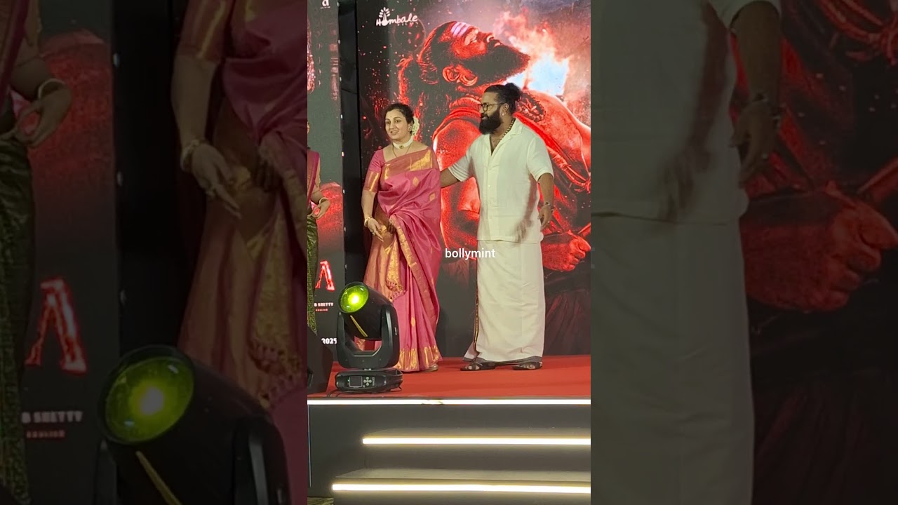 Kantara: Chapter 1 Fame Actor Rishab Shetty With Wife Pragthi Shetty And  Rukmini Vasanth At City