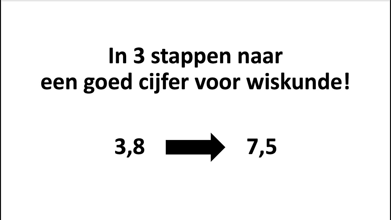 In 3 stappen naar een goed cijfer voor wiskunde!