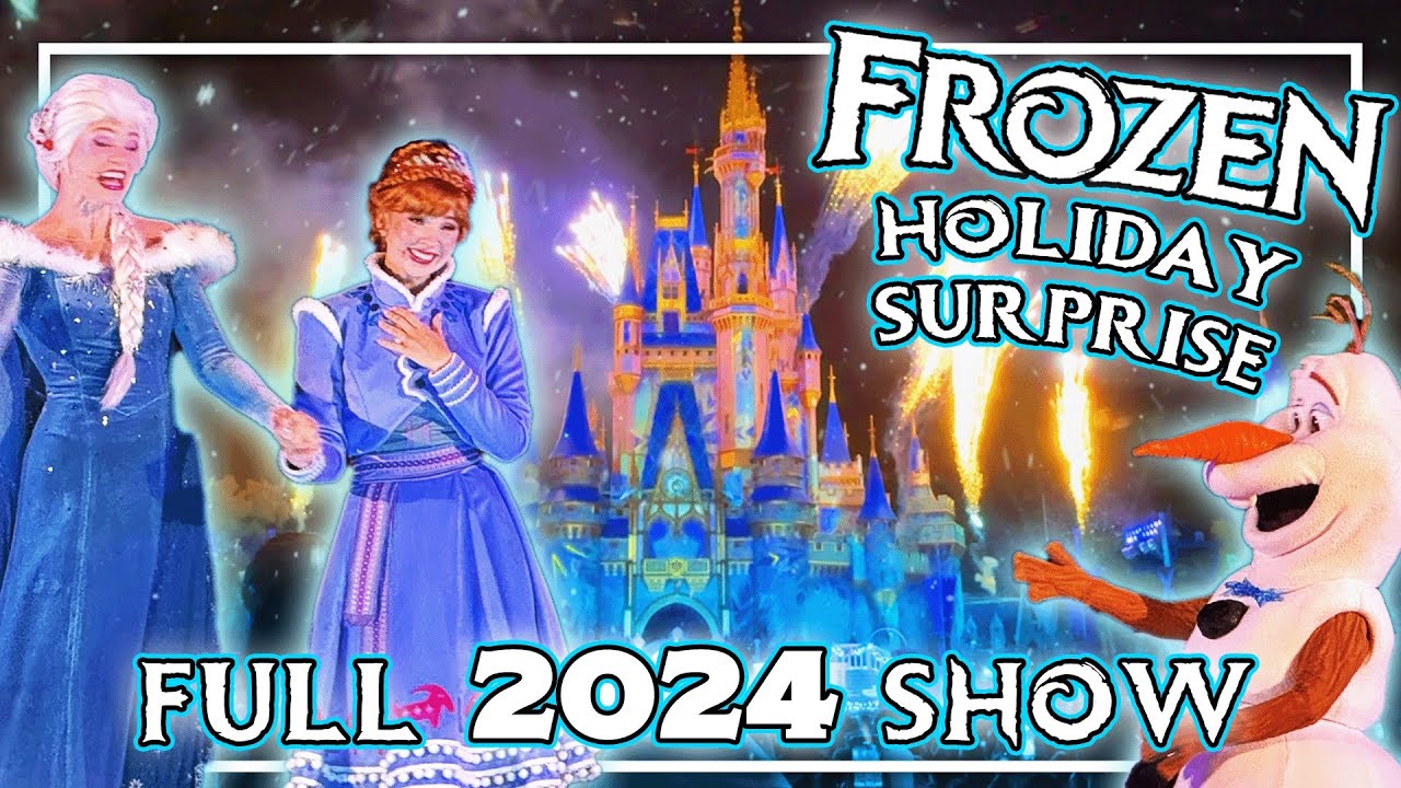 Frozen Holiday Surprise Castle Lighting at Magic Kingdom 2024