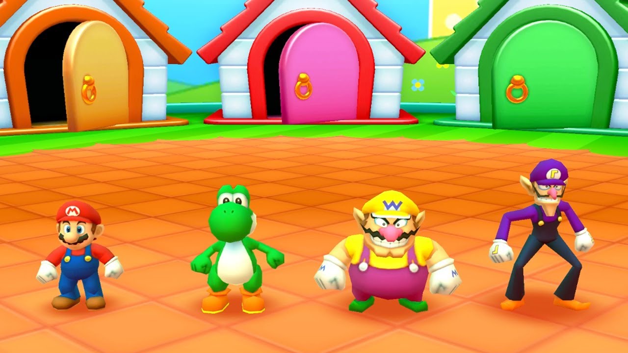 Mario Party: Star Rush All MiniGames - Mario vs Yoshi vs Waluigi vs Wario (Master Cpu)