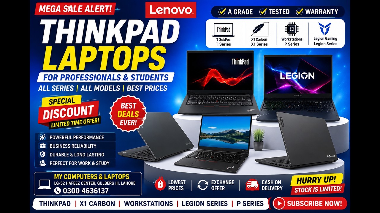 Распродажа Lenovo ThinkPad X1 Carbon, Legion и рабочих станций | Лучшие цены в Лахоре | Мегараспр...