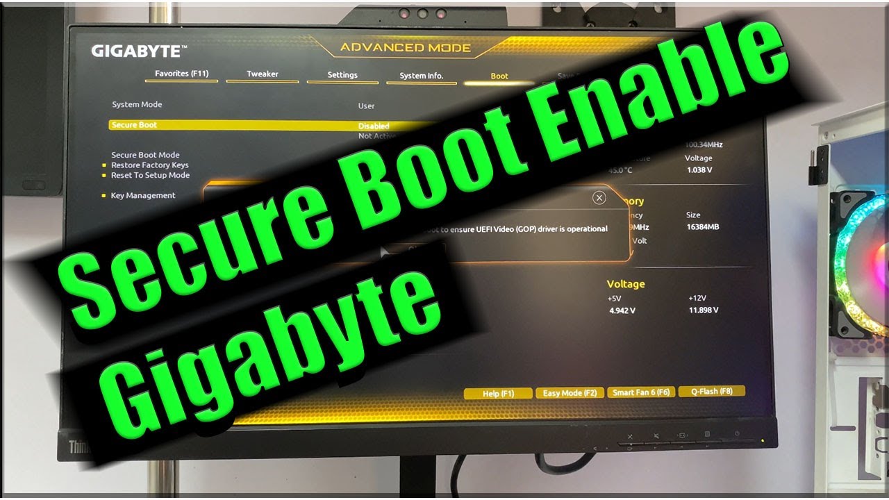 Gigabyte Secure Boot Enabled but NOT Active in BIOS - Easy Fix!