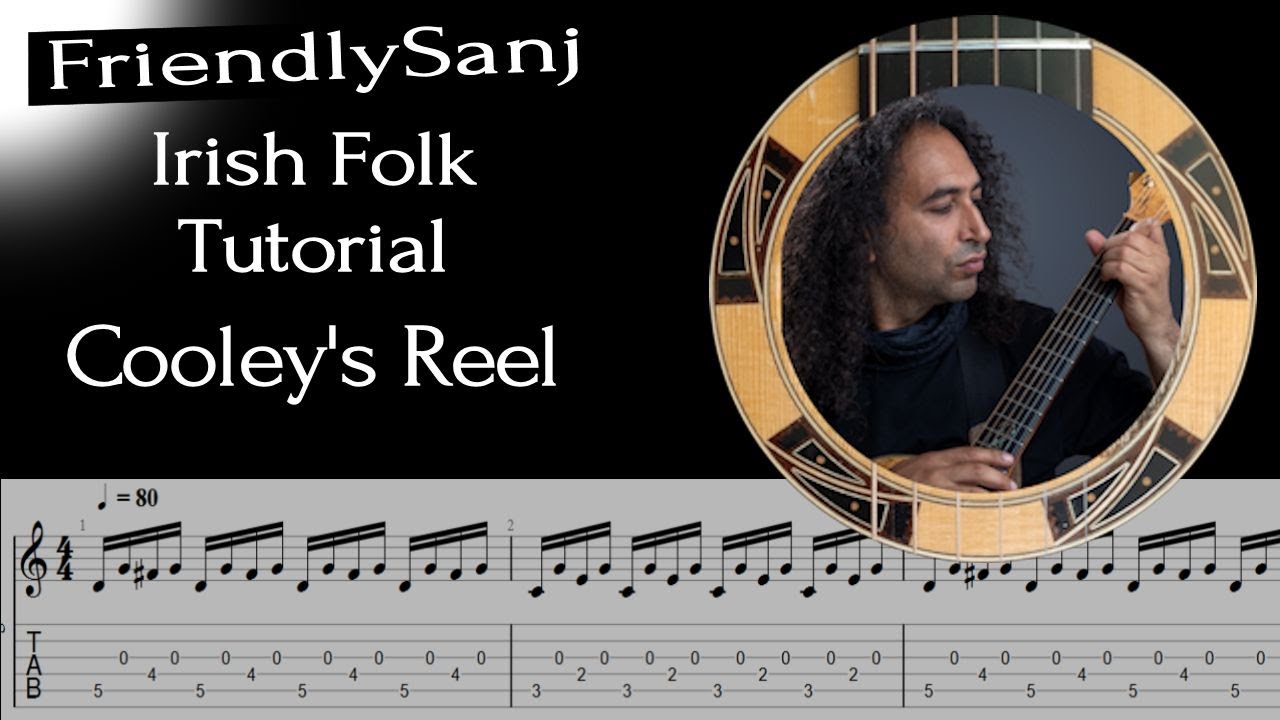 Cooley's Reel - Guitar Tutorial - Irish Trad - Tab - E minor