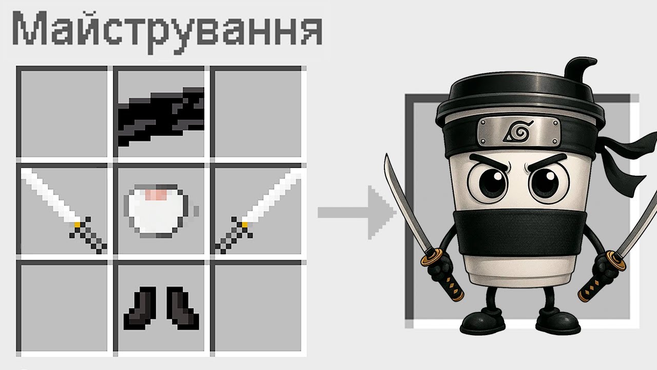 🇺🇦 ЯК ЗМАЙСТРУВАТИ КАПУЧІНО АСАСІНО У МАЙНКРАФТ? БАКІ І МІКА СЕКРЕТНИЙ КРАФТ BRAINROT MINECRAFT