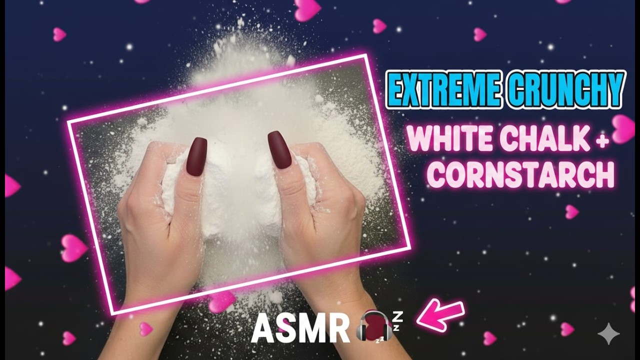 ​Extreme Crunchy White Chalk + Cornstarch Mix 🧊✨ #ASMR #ChalkCrushing #viral