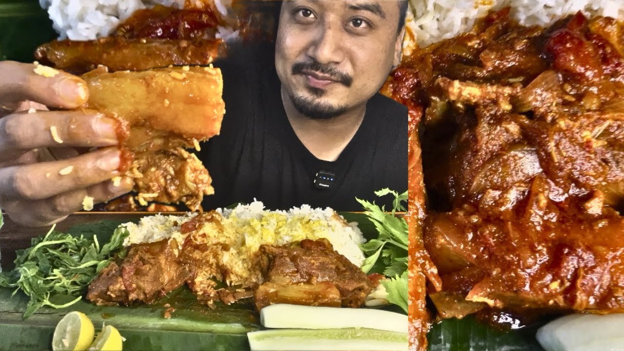 Pork Mukbang with Celery Leaves | Flavorful Feast 🍖🌿