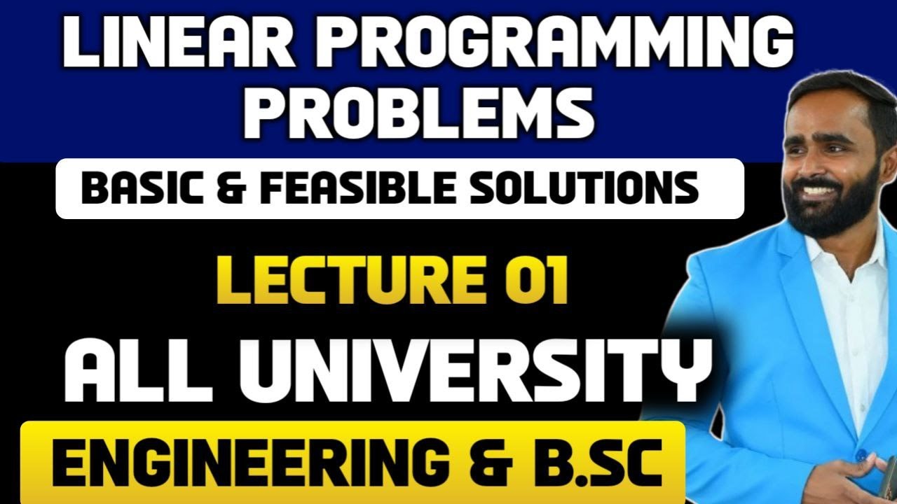 LINEAR PROGRAMMING PROBLEMS |BASIC & FEASIBLE SOLUTIONS|LECTURE 01|PRADEEP GIRI SIR