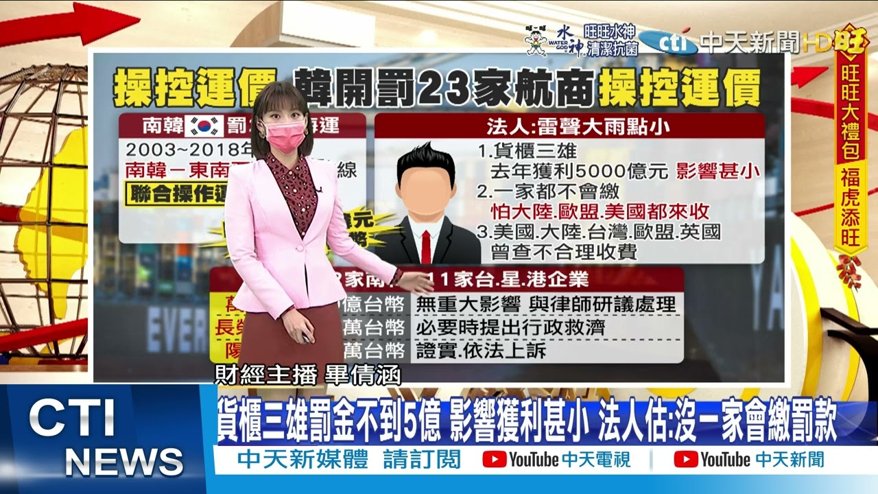 【每日必看】南韓開罰! 23家航商涉嫌15年操作運價 貨櫃三雄入列｜美國5G恐威脅飛安! 電信業暫緩機場周圍服務 @中天新聞CtiNews   20220119