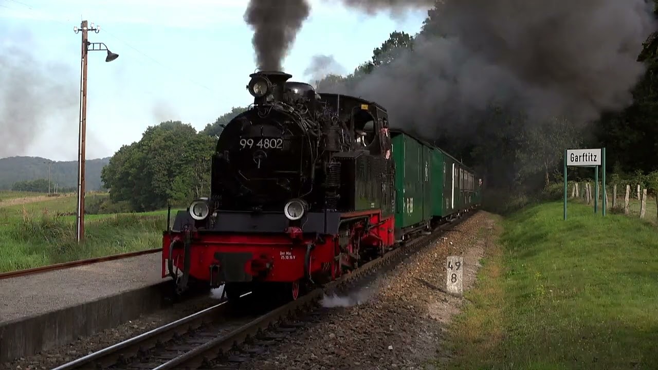 Mit 99 4802 im Herbst 2023 über die Insel Rügen