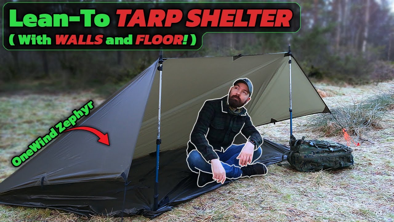 Lean-To Tarp Shelter (with floor and walls) - Testing OneWind Zephyr 3mx3m tarp