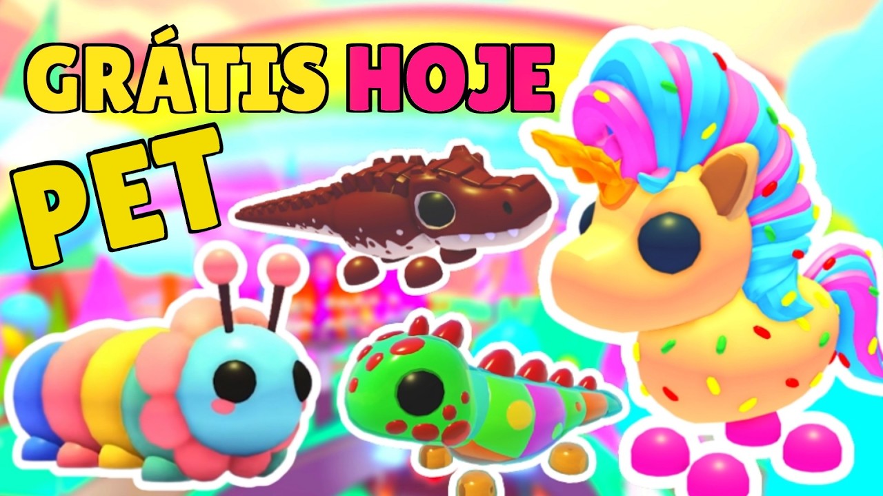 PET GRÁTIS HOJE UNICÓRNIO DOCE E COMO JOGAR OS MINI GAMES E PEGAR TODOS OS PETS páscoa adopt me 2026