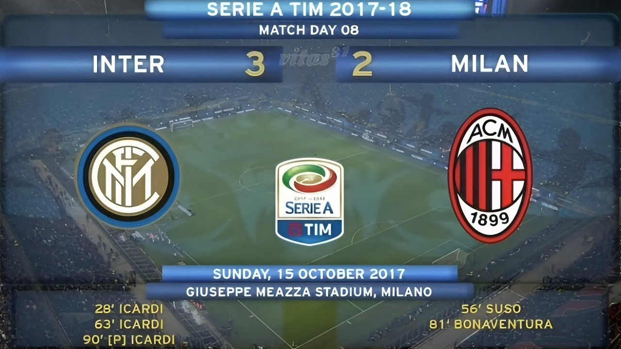 Inter-Milan 3:2, 2017/18 - highlights (tripletta di Mauro Icardi)
