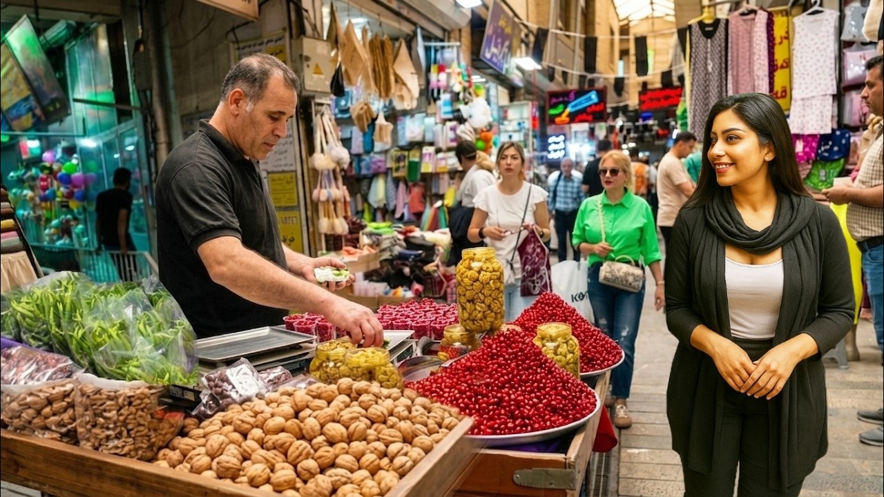 Life in Tehran biggest city in Iran | exploring tajrish Bazzar flavors 2026 !!