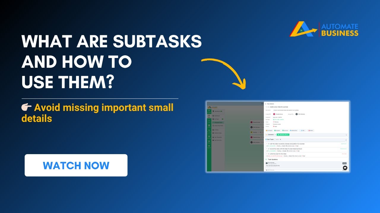 What are sub-tasks and how to use them in Automate Tasks?