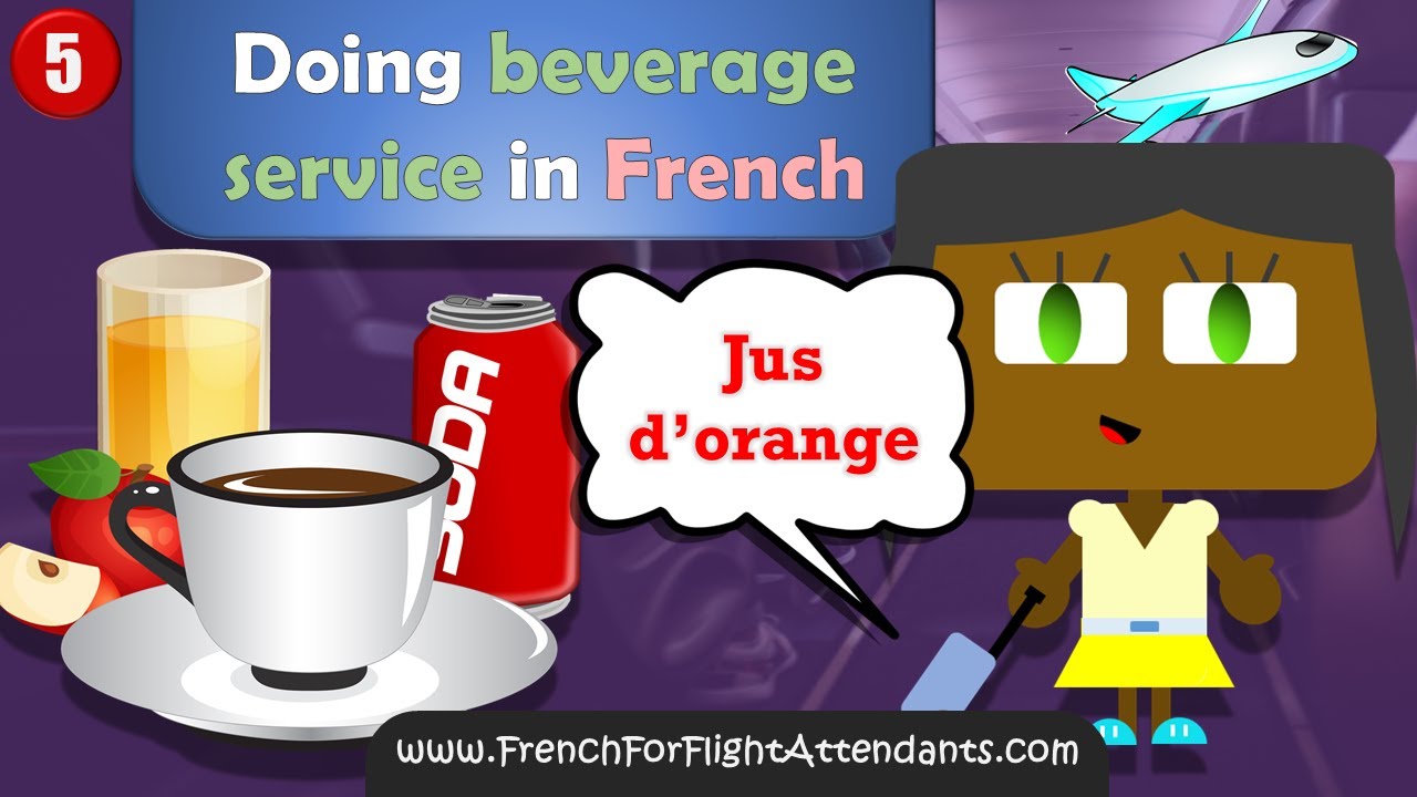 Common drinks in French | Learn Flight Attendant French Phrases [lesson 5]