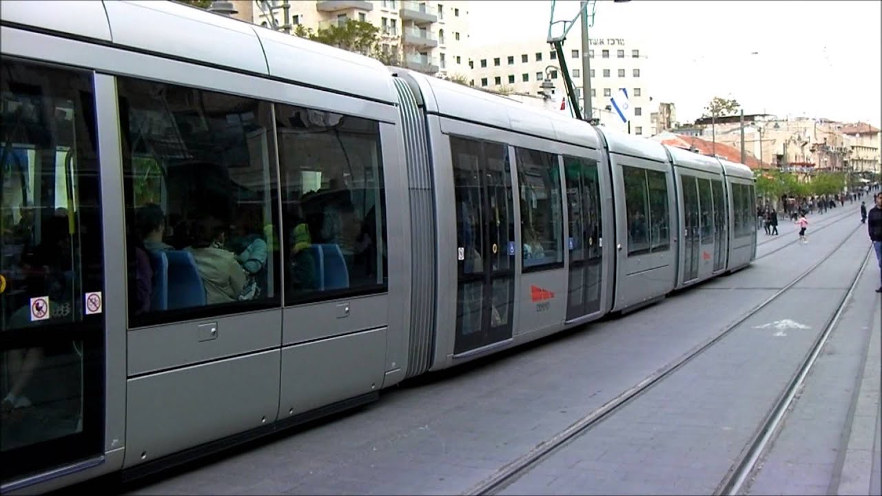 Jerusalem light rail - Alstom Citadis trams - - Straßenbahn -  הרכבת הקלה בירושלים