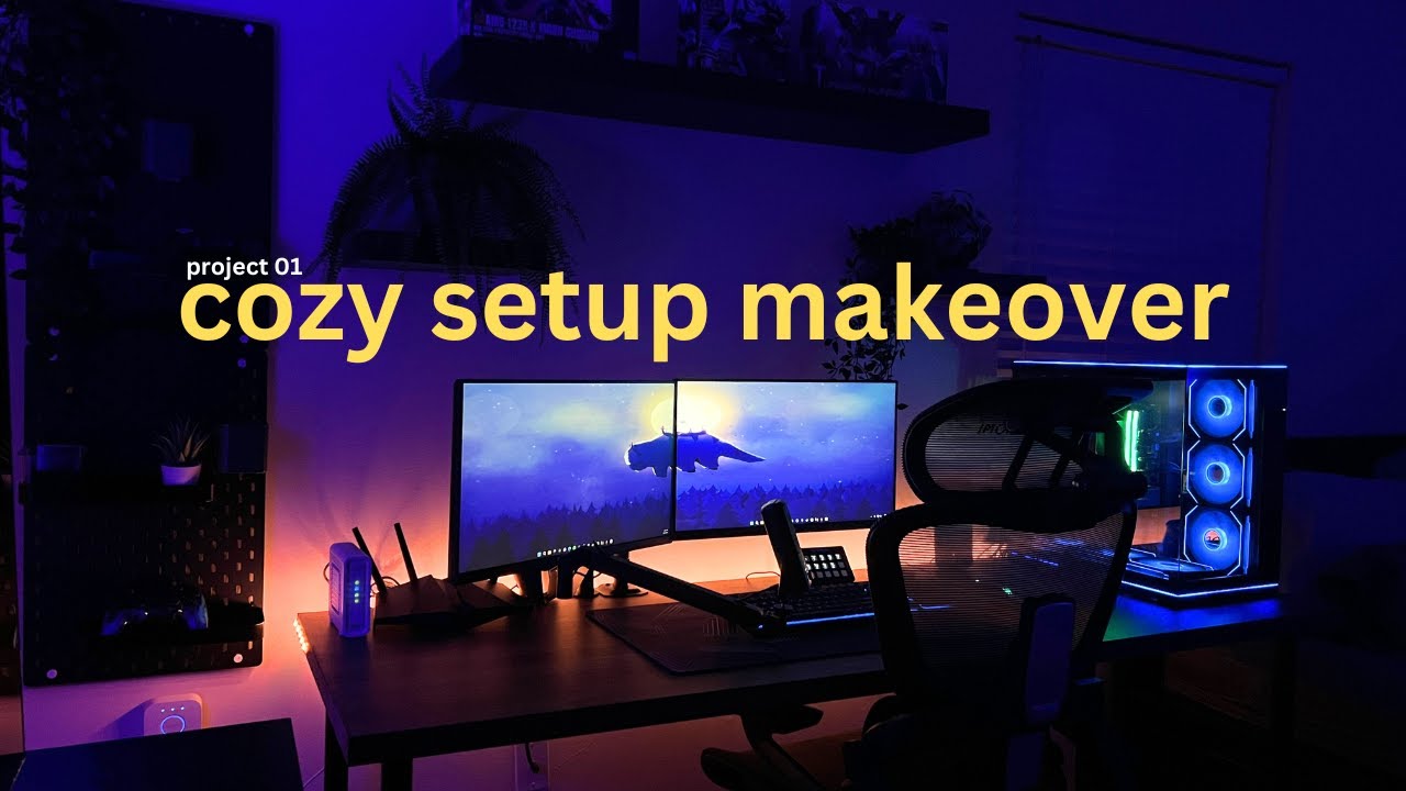 cozy desk makeover 🍃 | ikea shopping | late night gaming ✨
