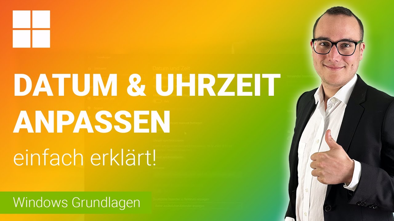DATUM und UHRZEIT anpassen einfach erkl&auml;rt | Lerne Windows (Grundfunktionen) ✅
