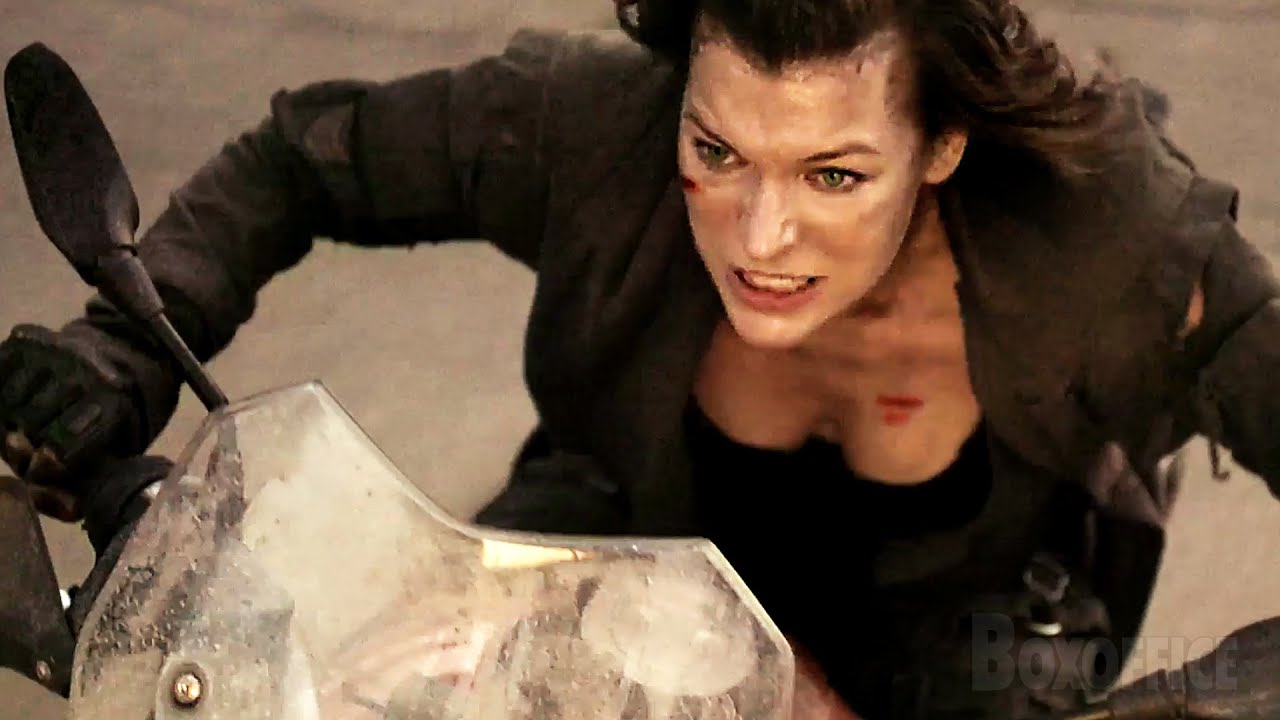 Escena de convoy zombi | Resident Evil: capítulo final | Clip en Español
