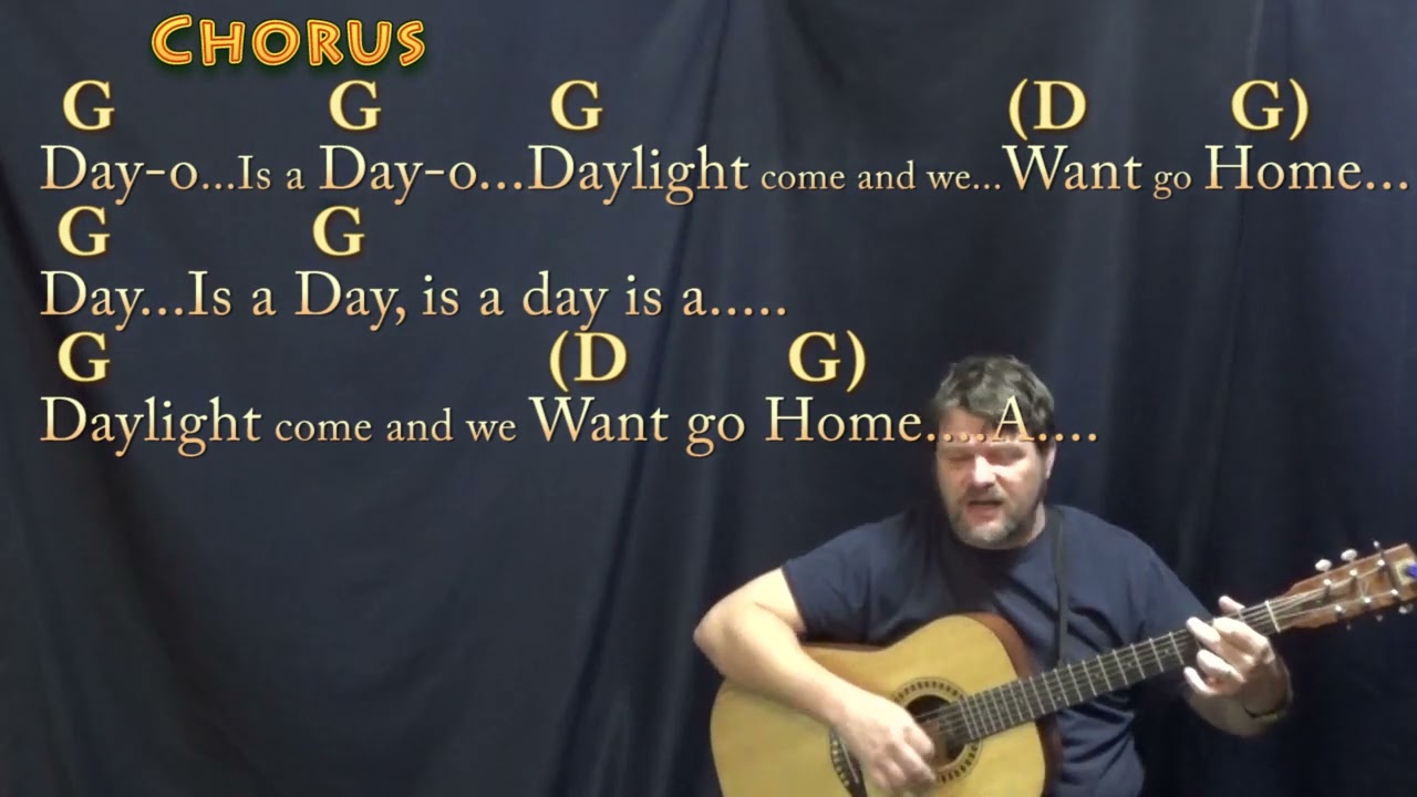 Day-O (Harry Belafonte) Guitar Cover Lesson in G with Chords/Lyrics  - Munson #playalong