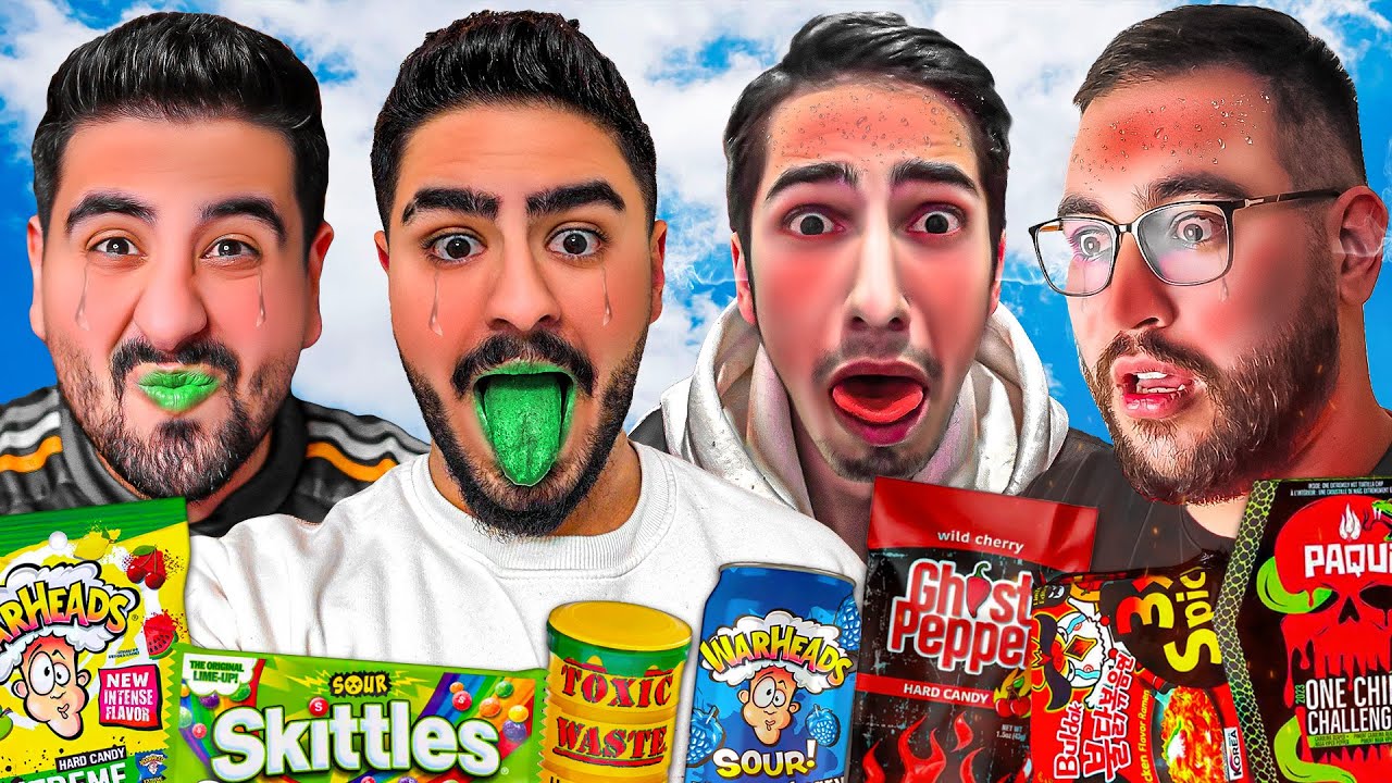 🥵تند ترین و ترش ترین خوراکی های دنیا رو خوردیم🤢