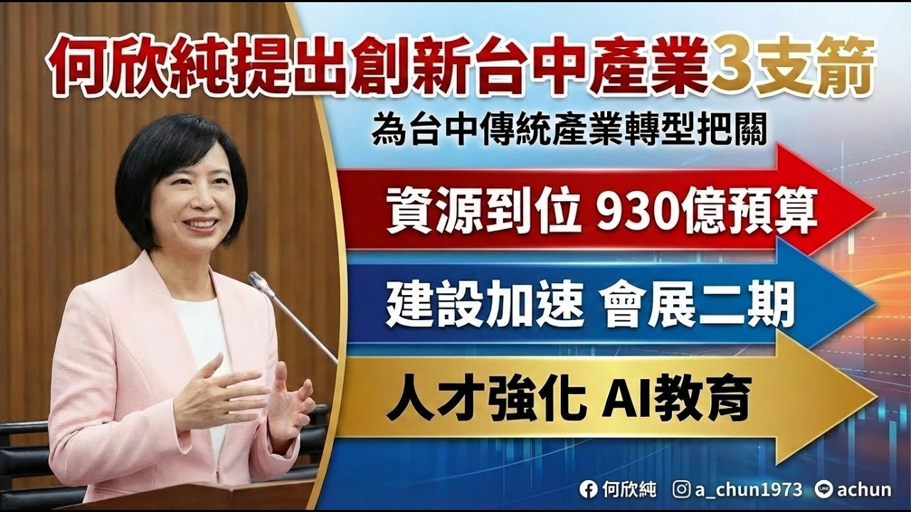 🔍AI時代來了！台中傳產如何突圍？何欣純「創新三支箭」給答案