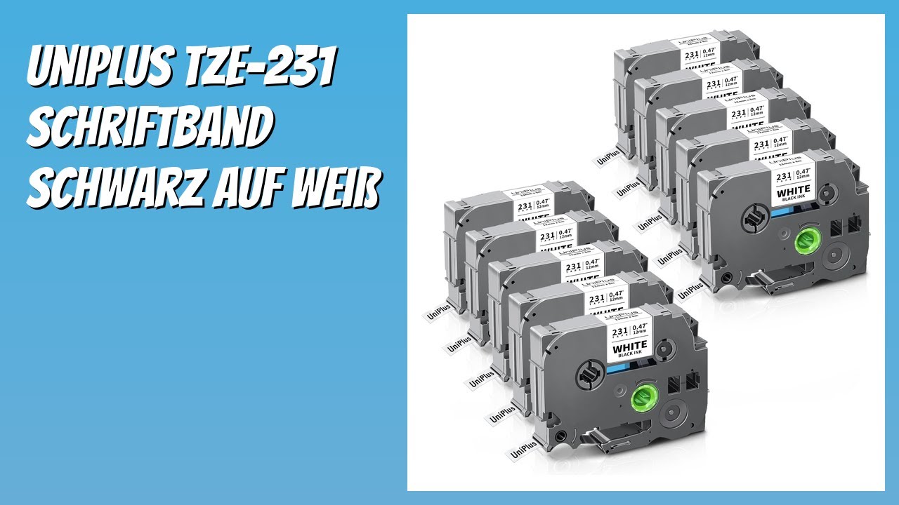 BEWERTUNG (2026): UniPlus Tze-231 Schriftband Schwarz auf Weiß. Infos