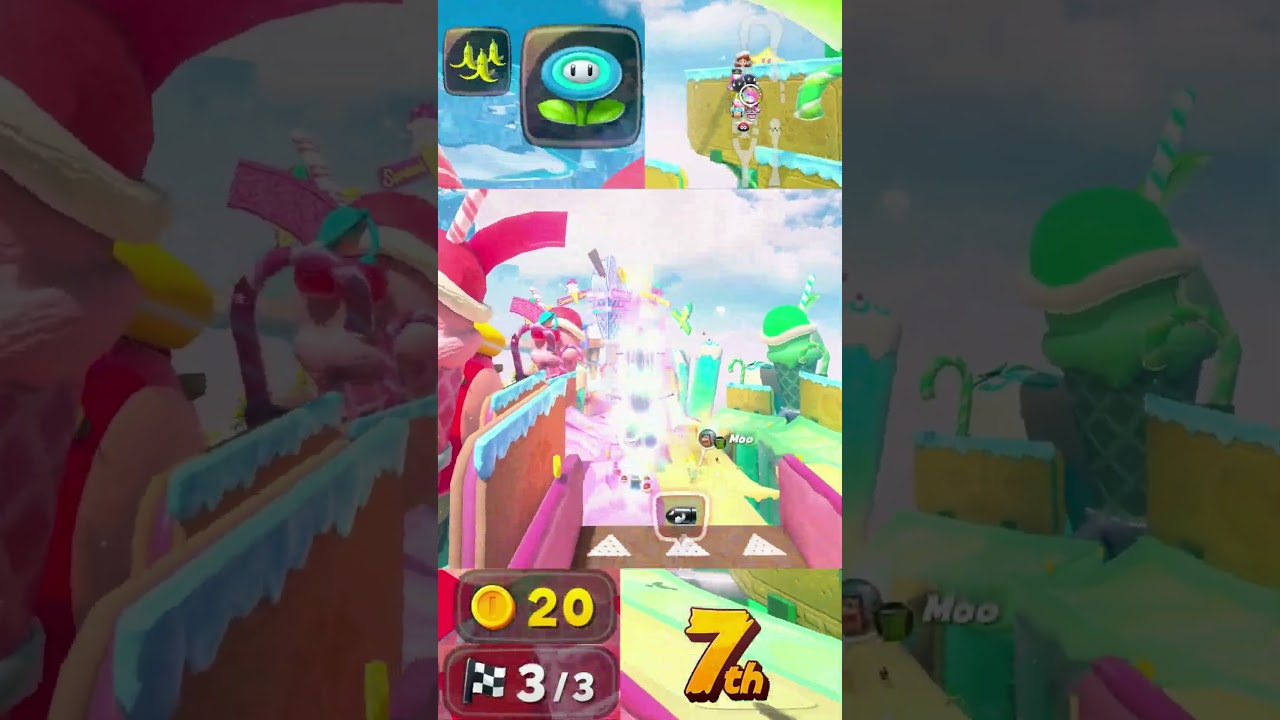 500 IQ SHOCK DODGE 🧠⚡ | Mario Kart World | Мини-карта для сбора и чтения на Sky-High Sundae