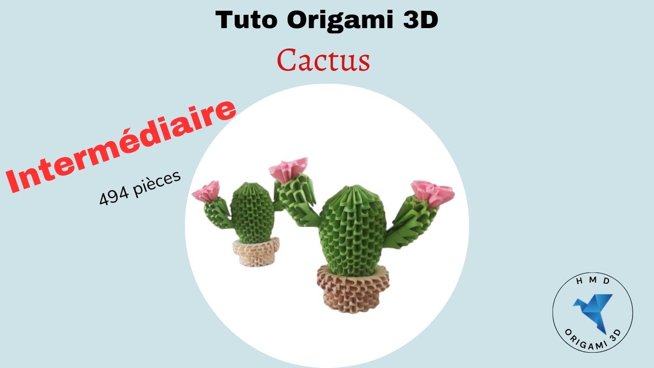 Tuto Cactus origami 3D