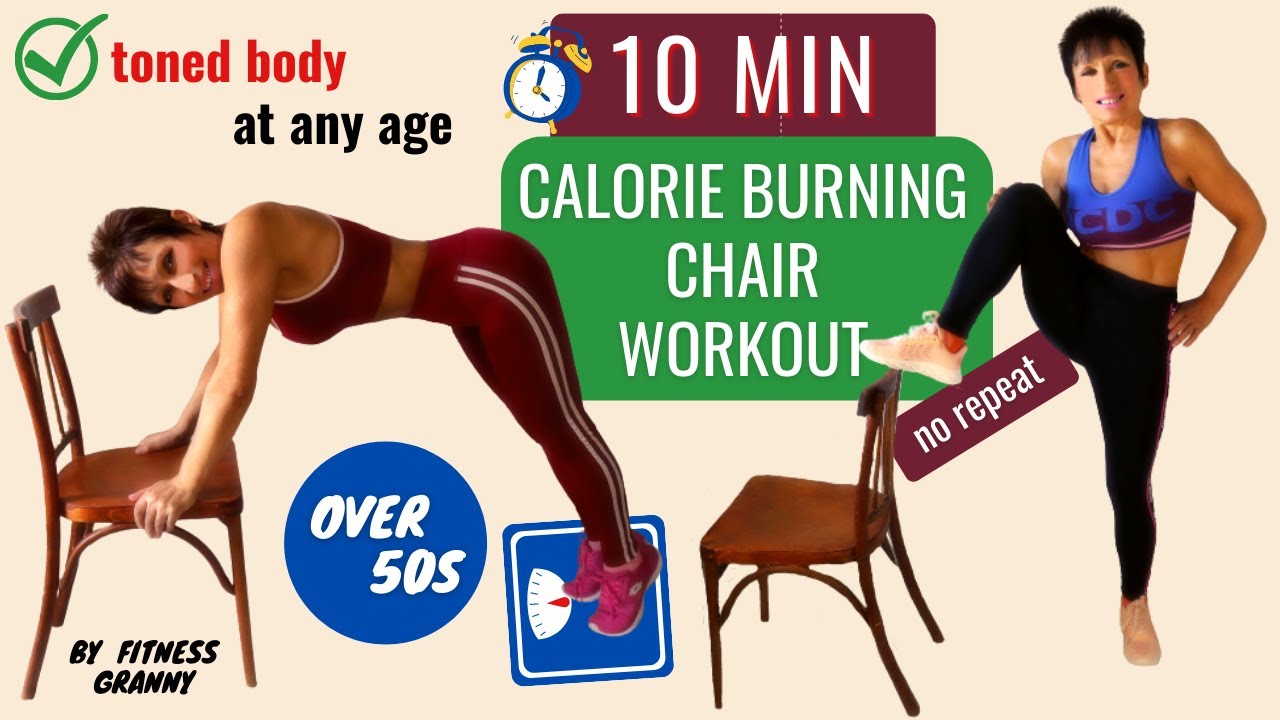 10 MIN STEADY CHAIR FULL BODY WORKOUT for MUSCLE SCULPTING & CALORIE BURNING (no repeat)