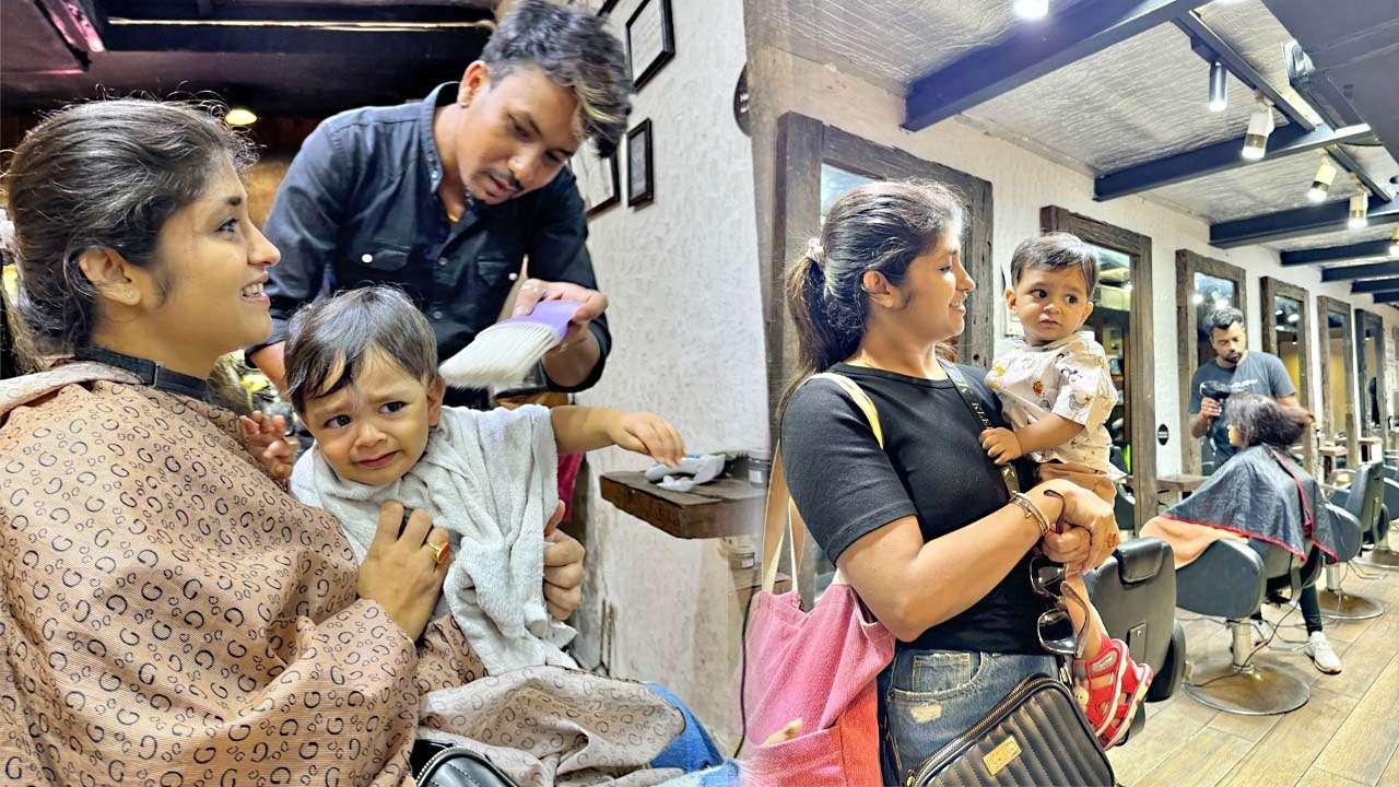 Blu's First Haircut 💇 | জীবনের প্রথম চুলকাটা | Blu কেঁদেই ভাসালো | Infant's First Haircut